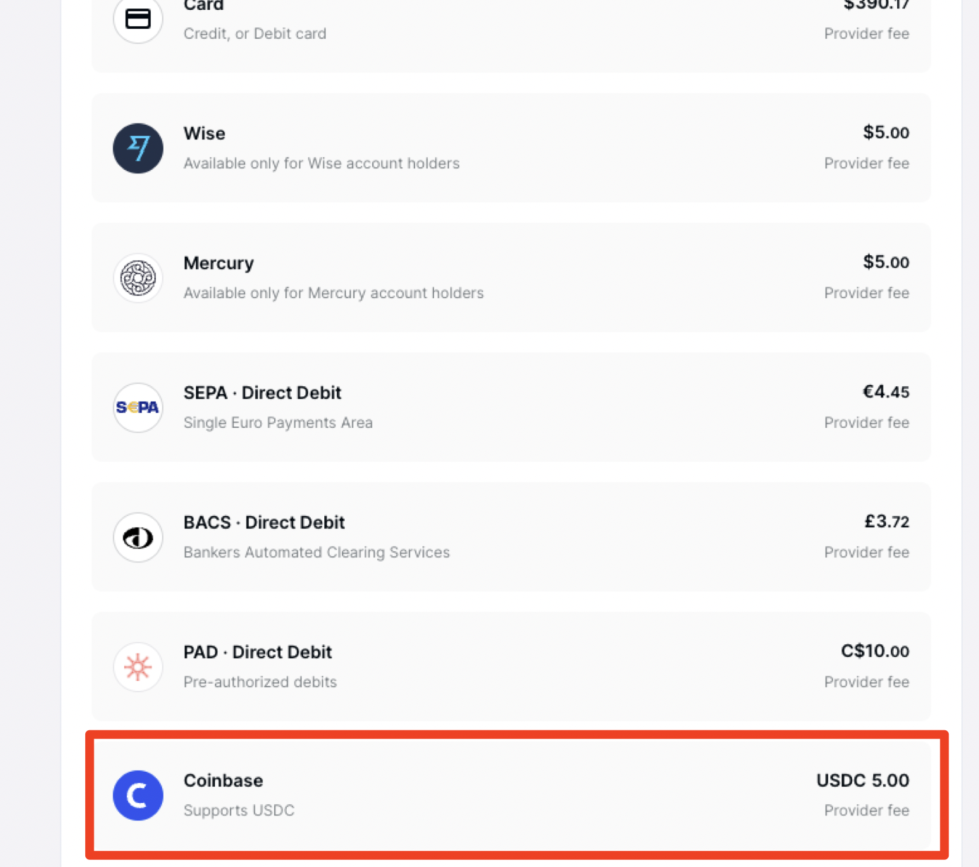 Payment Method - Bitcoin Coinbase