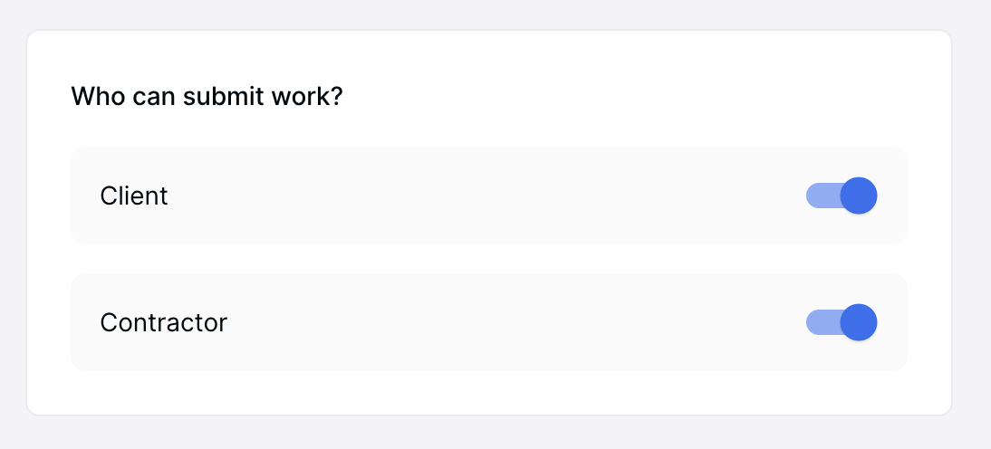 Who can submit work toggle
