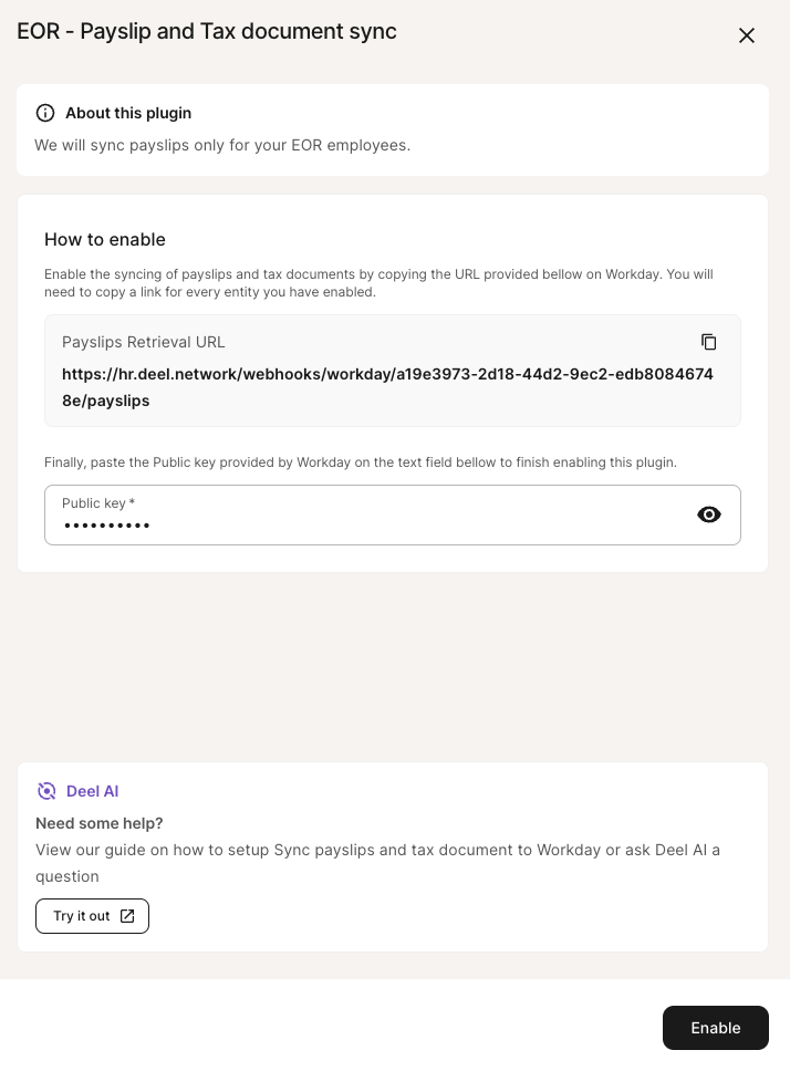 Plugin configuration modal