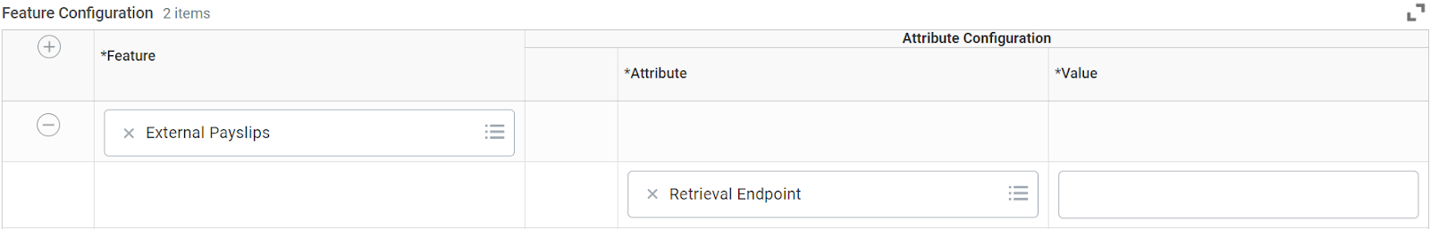 Feature Configuration – Retrieval Endpoint
